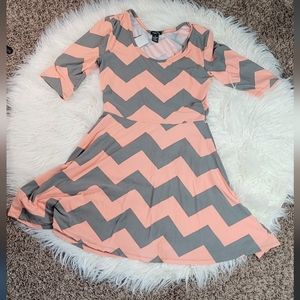Pink Gray Chevron Rue 21 Dress